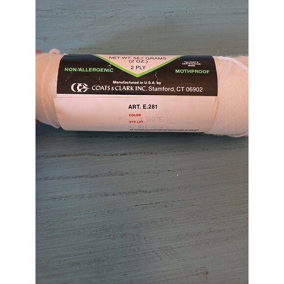 Red Heart SPORT YARN (A Wintuk Product)  White 56.7g 2oz 2 Ply New Crochet Knit - Picture 5 of 5